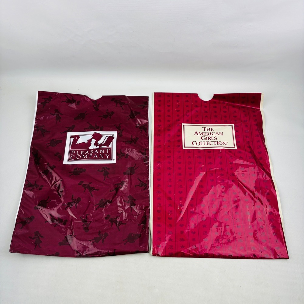 Vintage Pleasant Company American Girls Collection Plastic Garment Bags Lot of 2